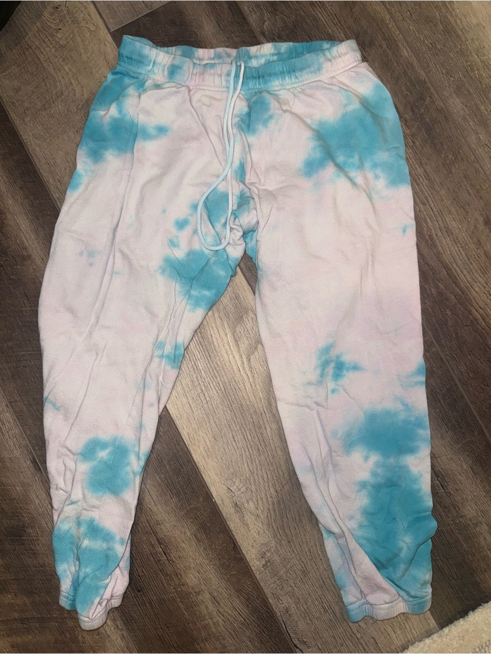 Michael Lauren Pink & Blue Tie-Dye Jogger Sweatpants